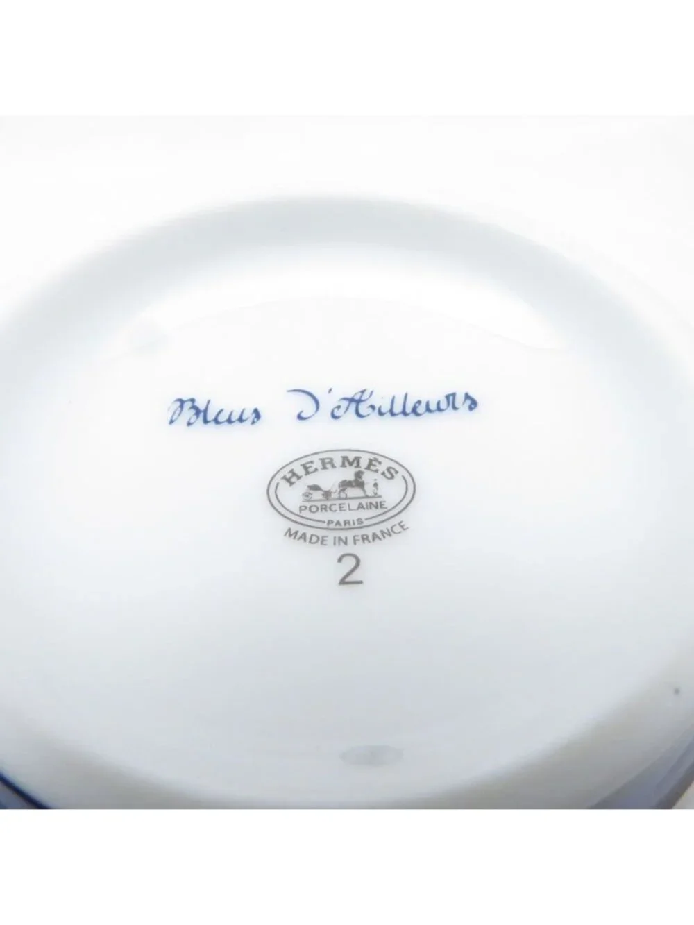 Hermes Blue Daiyu Large Bowl Set Deep Plate Discontinued Rare Luxury